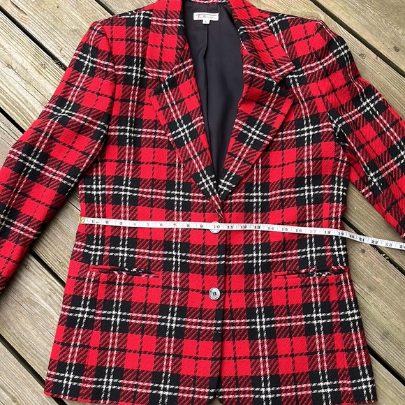 Talbots vintage roomy wool blend plaid blazer L - Picture 8 of 10